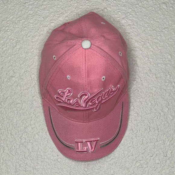 Las Vegas Adjustable Baseball Hat Cap Pink Embroidered Casinos Travel Vacation - Picture 1 of 5